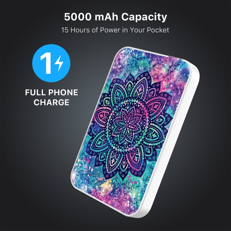 MyBat Design Lab 5000mAh Magnetic Wireless Power Bank - White - Cosmic Mandala - MPBBAT132-WH-165-8.jpg