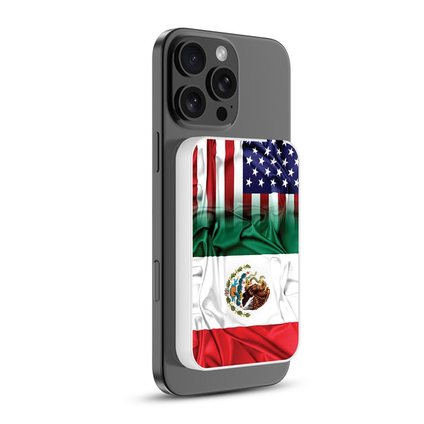 MyBat Design Lab 5000mAh Magnetic Wireless Power Bank - White - Mexican-American Flag - MPBBAT132-WH-168-2.jpg