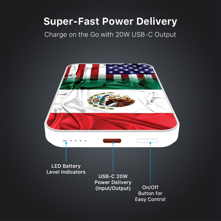MyBat Design Lab 5000mAh Magnetic Wireless Power Bank - White - Mexican-American Flag - MPBBAT132-WH-168-7.jpg