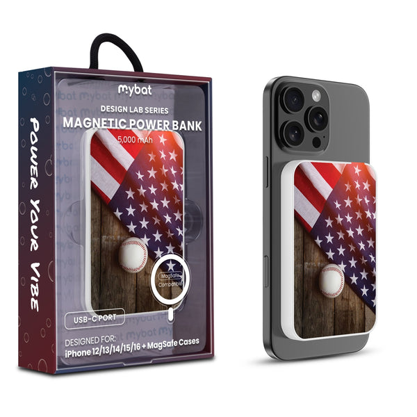 MyBat Design Lab 5000mAh Magnetic Wireless Power Bank - White - Patriotic Pitch - MPBBAT132-WH-172-1.jpg