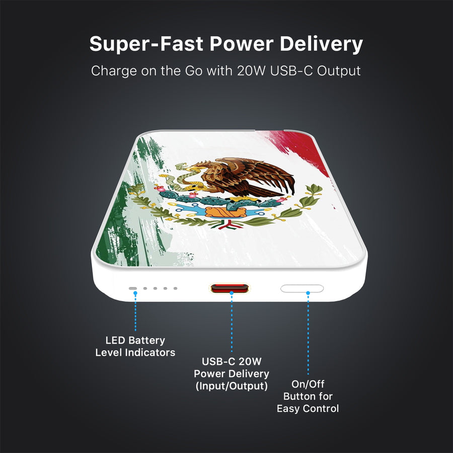 MyBat Design Lab 5000mAh Magnetic Wireless Power Bank - White - Bandera de México - MPBBAT132-WH-174-7.jpg