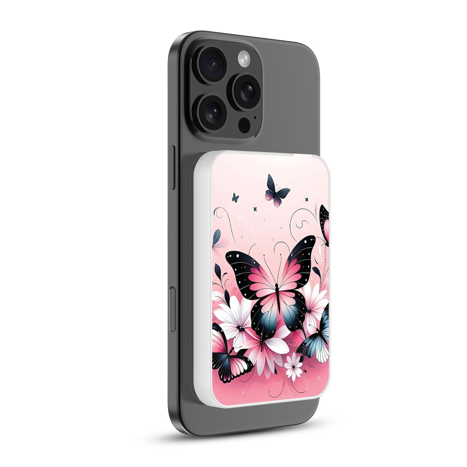 MyBat Design Lab 5000mAh Magnetic Wireless Power Bank - White - Butterfly Bouquet - MPBBAT132-WH-184-2.jpg