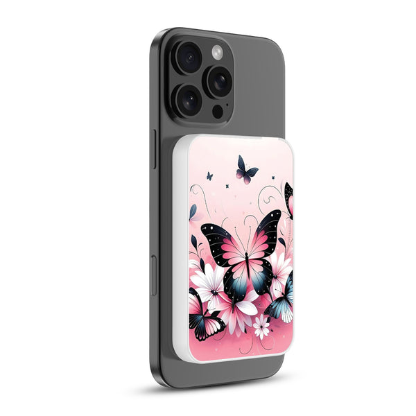 MyBat Design Lab 5000mAh Magnetic Wireless Power Bank - White - Butterfly Bouquet - MPBBAT132-WH-184-2.jpg
