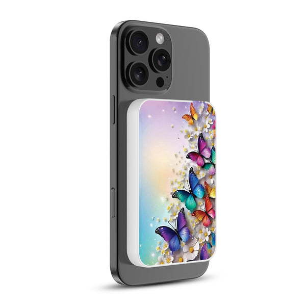 MyBat Design Lab 5000mAh Magnetic Wireless Power Bank - White - Rainbow Butterflies - MPBBAT132-WH-187-2.jpg