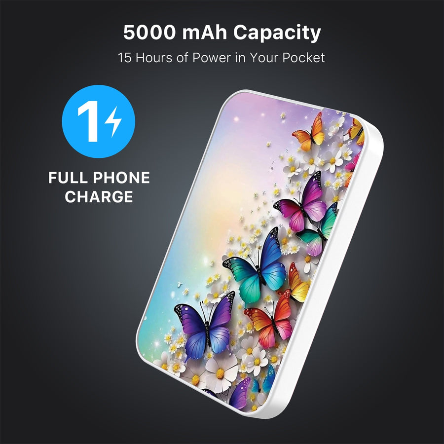 MyBat Design Lab 5000mAh Magnetic Wireless Power Bank - White - Rainbow Butterflies - MPBBAT132-WH-187-8.jpg