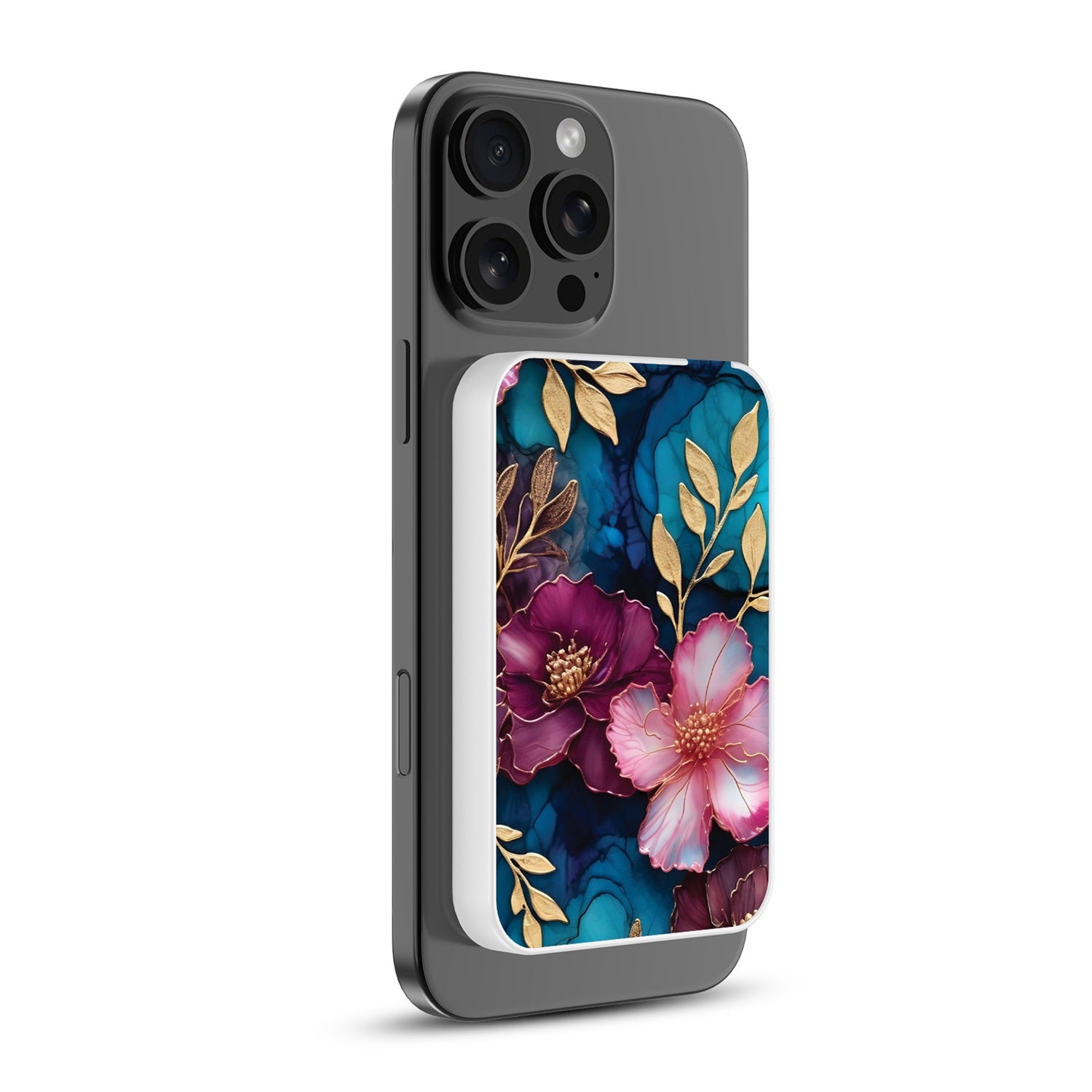 MyBat Design Lab 5000mAh Magnetic Wireless Power Bank - White - Gilded Petals - MPBBAT132-WH-188-2.jpg