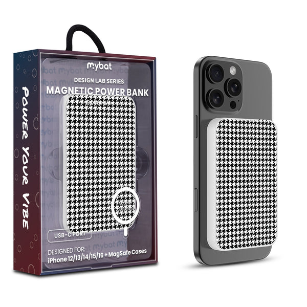 MyBat Design Lab 5000mAh Magnetic Wireless Power Bank - White - Classic Houndstooth - MPBBAT132-WH-215-1.jpg