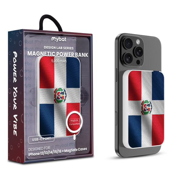 MyBat Design Lab 5000mAh Magnetic Wireless Power Bank - White - Dominican Republic Flag - MPBBAT132-WH-307-1.jpg
