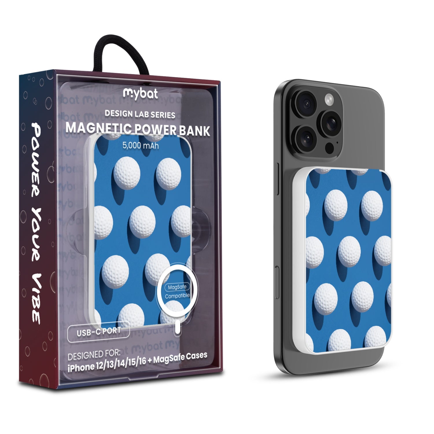 MyBat Design Lab 5000mAh Magnetic Wireless Power Bank - White - Golf Ball Roll - MPBBAT132-WH-313-1.jpg