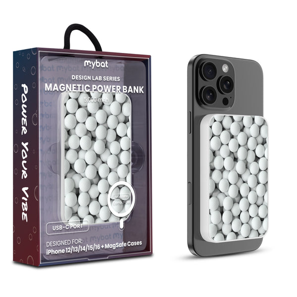 MyBat Design Lab 5000mAh Magnetic Wireless Power Bank - White - Golf Balls - MPBBAT132-WH-314-1.jpg