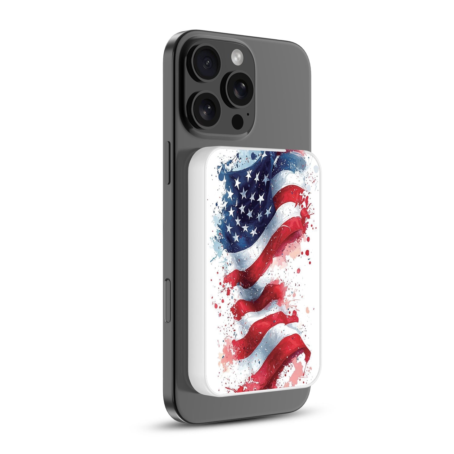 MyBat Design Lab 5000mAh Magnetic Wireless Power Bank - White - Patriotic Flag Painiting - MPBBAT132-WH-346-2.jpg