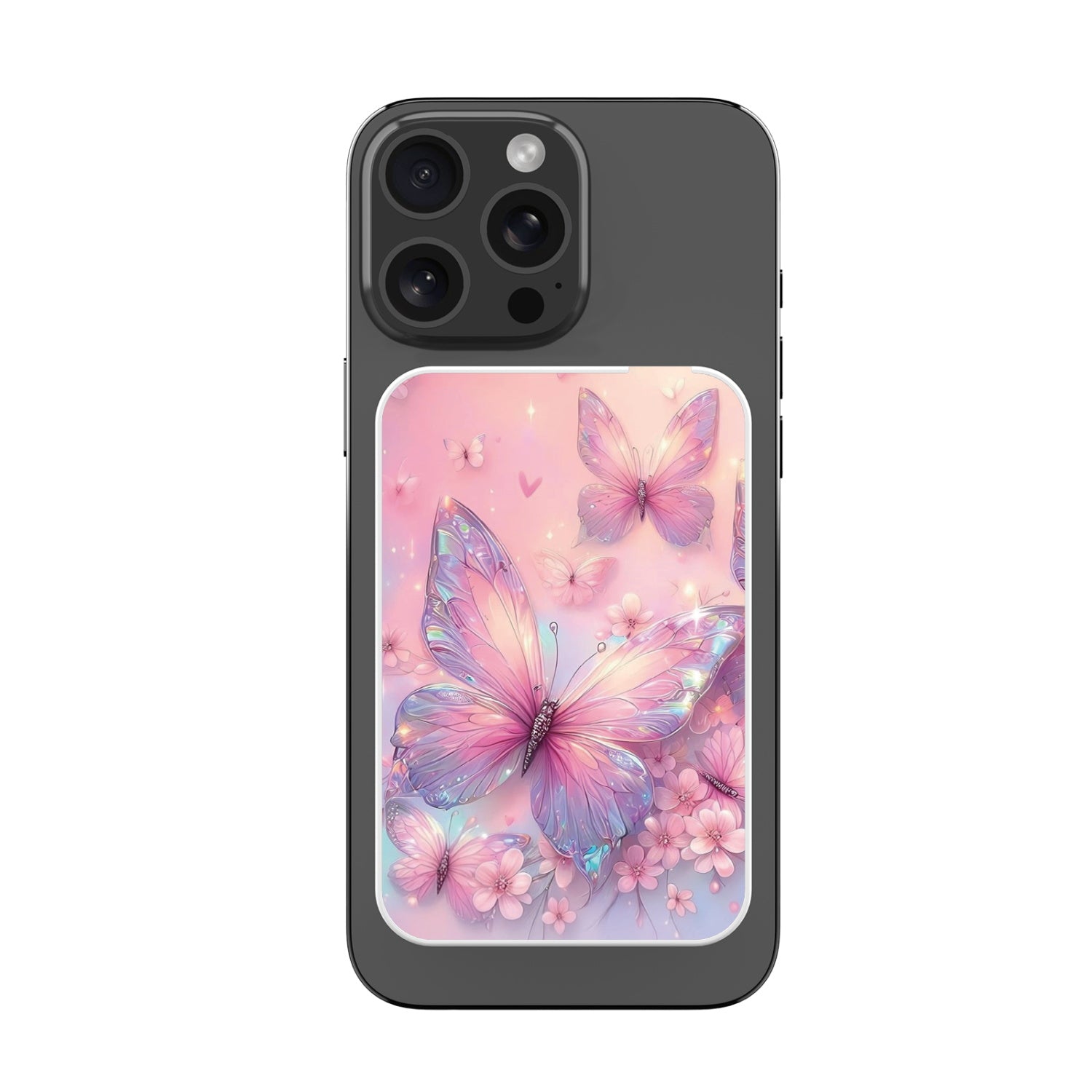 MyBat Design Lab 5000mAh Magnetic Wireless Power Bank - White - Pink Butterflies - MPBBAT132-WH-361-3.jpg