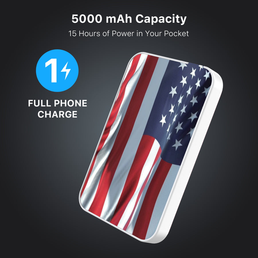 MyBat Design Lab 5000mAh Magnetic Wireless Power Bank - White - Waving USA FLag - MPBBAT132-WH-367-8.jpg
