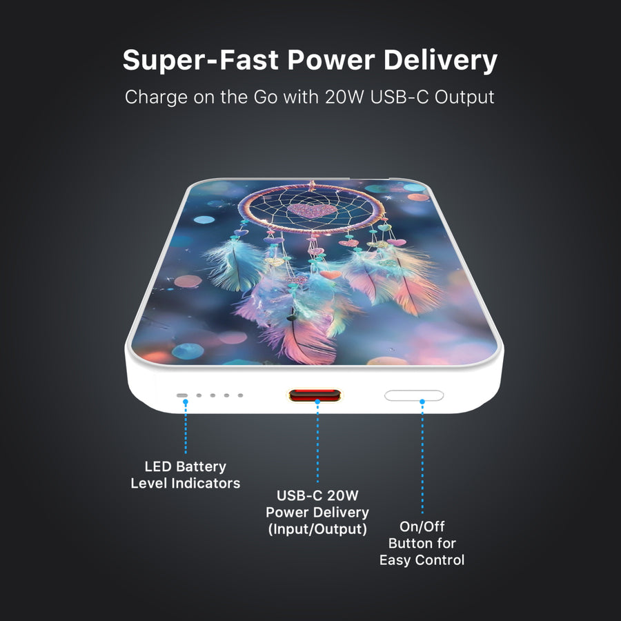 MyBat Design Lab 5000mAh Magnetic Wireless Power Bank - White - Pastel Dreamcatcher - MPBBAT132-WH-376-7.jpg