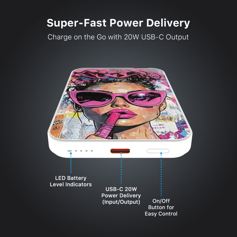 MyBat Design Lab 5000mAh Magnetic Wireless Power Bank - White - Graffiti Girl - MPBBAT132-WH-383-7.jpg