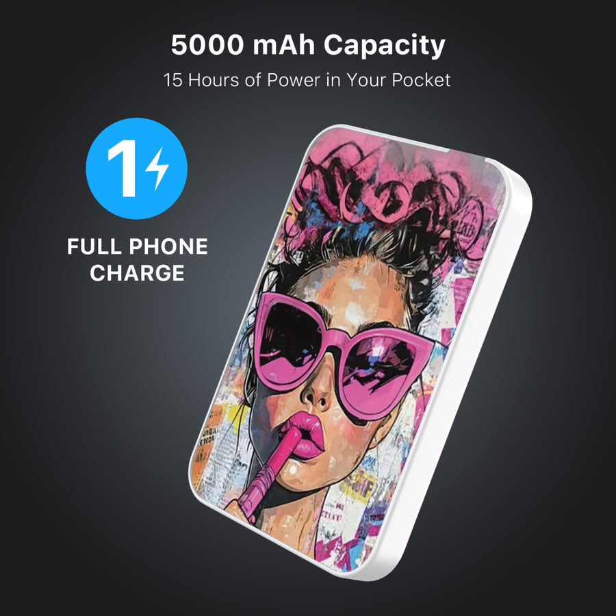 MyBat Design Lab 5000mAh Magnetic Wireless Power Bank - White - Graffiti Girl - MPBBAT132-WH-383-8.jpg
