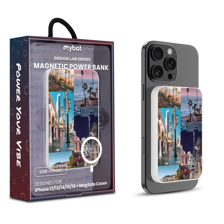 MyBat Design Lab 5000mAh Magnetic Wireless Power Bank - White - Los Angeles Hollywood