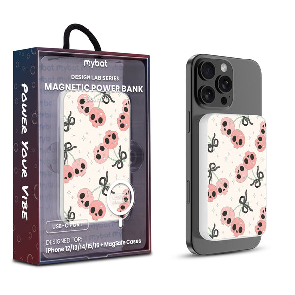 MyBat Design Lab 5000mAh Magnetic Wireless Power Bank - White - Cherry Skulls - MPBBAT132-WH-408-1.jpg