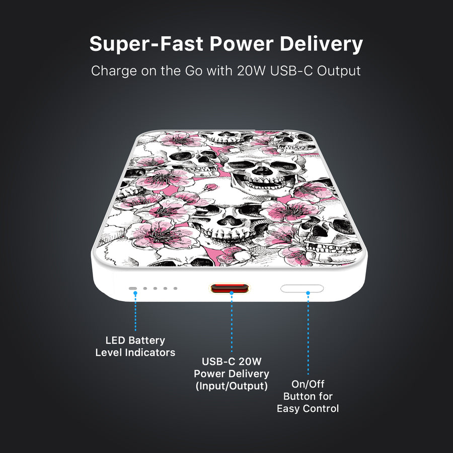 MyBat Design Lab 5000mAh Magnetic Wireless Power Bank - White - Death Blooms - MPBBAT132-WH-419-7.jpg