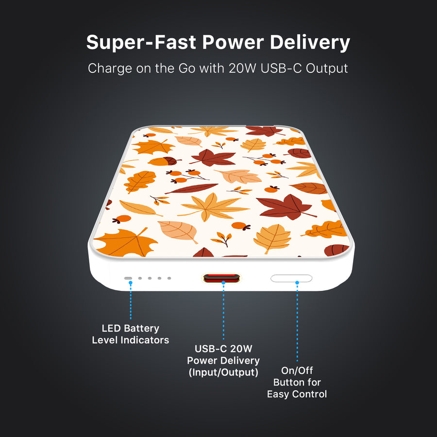 MyBat Design Lab 5000mAh Magnetic Wireless Power Bank - White - Falling Leaves - MPBBAT132-WH-424-7.jpg