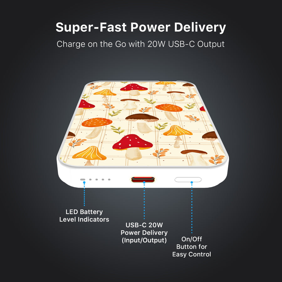 MyBat Design Lab 5000mAh Magnetic Wireless Power Bank - White - Mushroom Patch - MPBBAT132-WH-426-7.jpg
