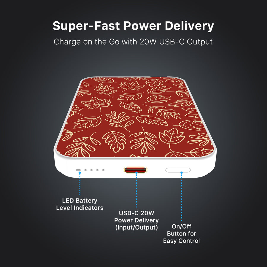MyBat Design Lab 5000mAh Magnetic Wireless Power Bank - White - Leaf Lines - MPBBAT132-WH-429-7.jpg