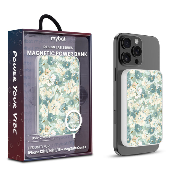 MyBat Design Lab 5000mAh Magnetic Wireless Power Bank - White - Vintage Garden - MPBBAT132-WH-432-1.jpg