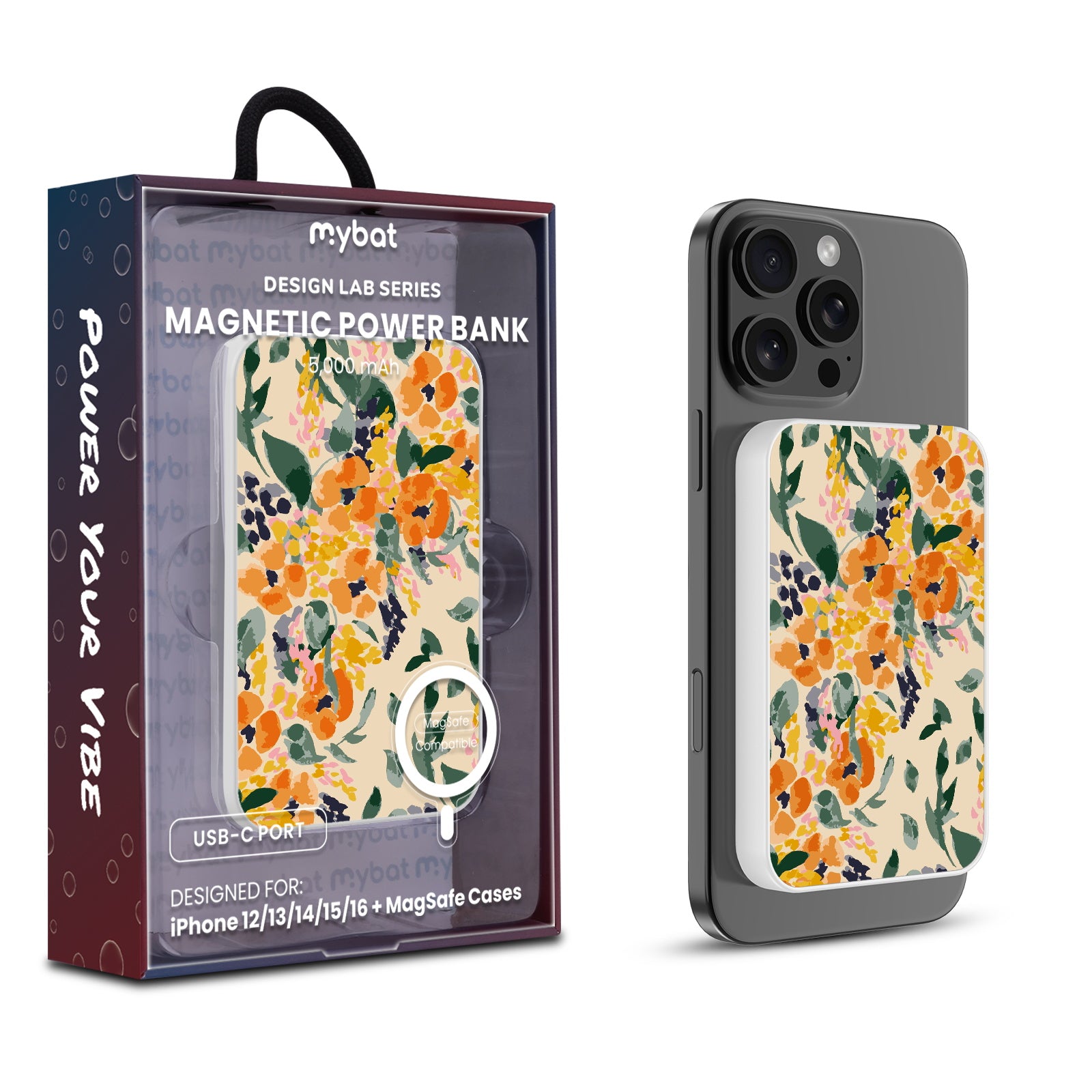MyBat Design Lab 5000mAh Magnetic Wireless Power Bank - White - Marigold Mix - MPBBAT132-WH-434-1.jpg
