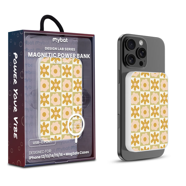 MyBat Design Lab 5000mAh Magnetic Wireless Power Bank - White - Flower Grid - MPBBAT132-WH-441-1.jpg