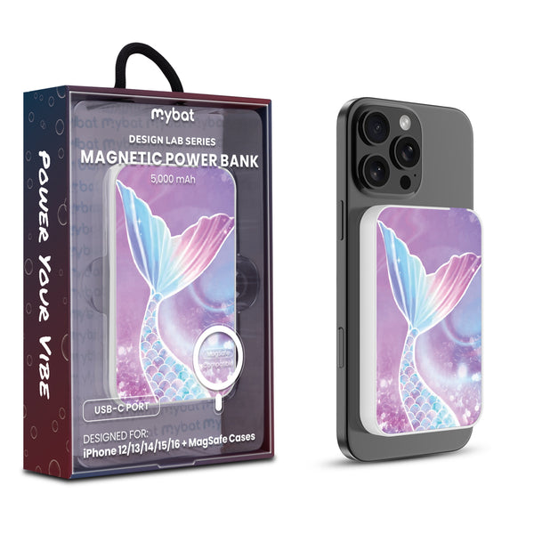 MyBat Design Lab 5000mAh Magnetic Wireless Power Bank - White - Mermaid Tail - MPBBAT132-WH-456-1.jpg