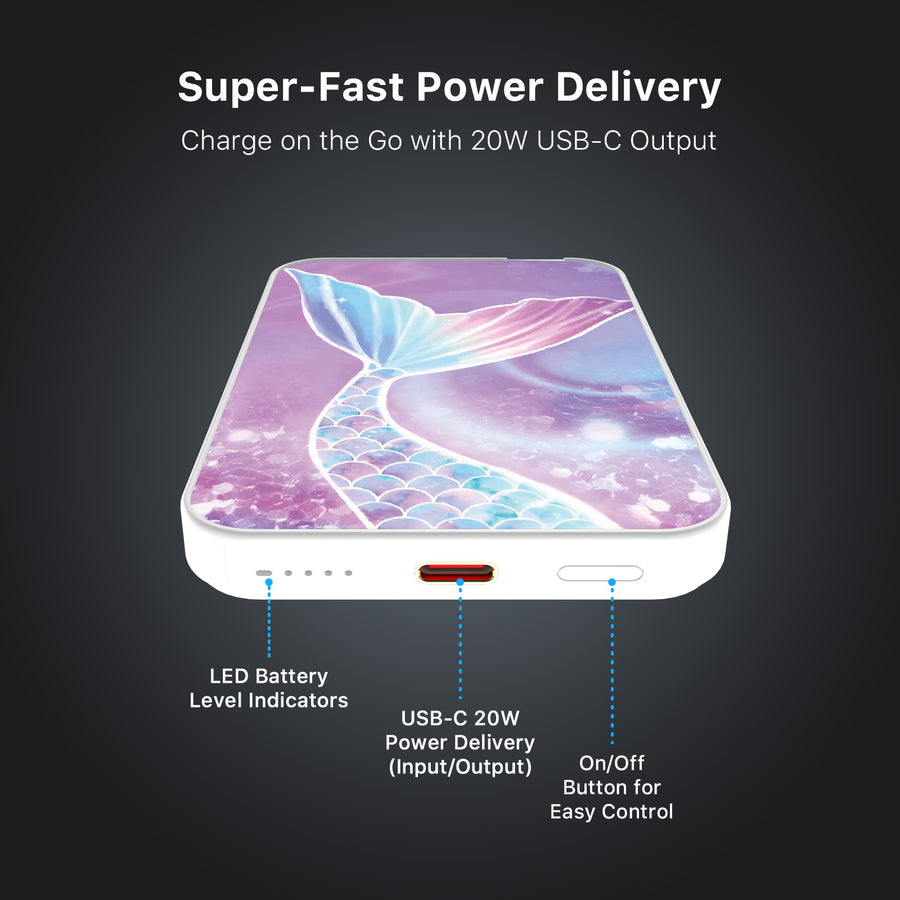 MyBat Design Lab 5000mAh Magnetic Wireless Power Bank - White - Mermaid Tail - MPBBAT132-WH-456-7.jpg