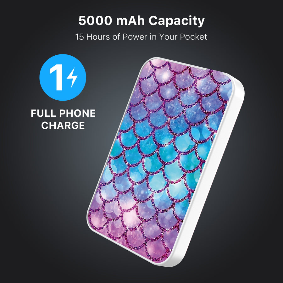 MyBat Design Lab 5000mAh Magnetic Wireless Power Bank - White - Mermaid Scales - MPBBAT132-WH-458-8.jpg