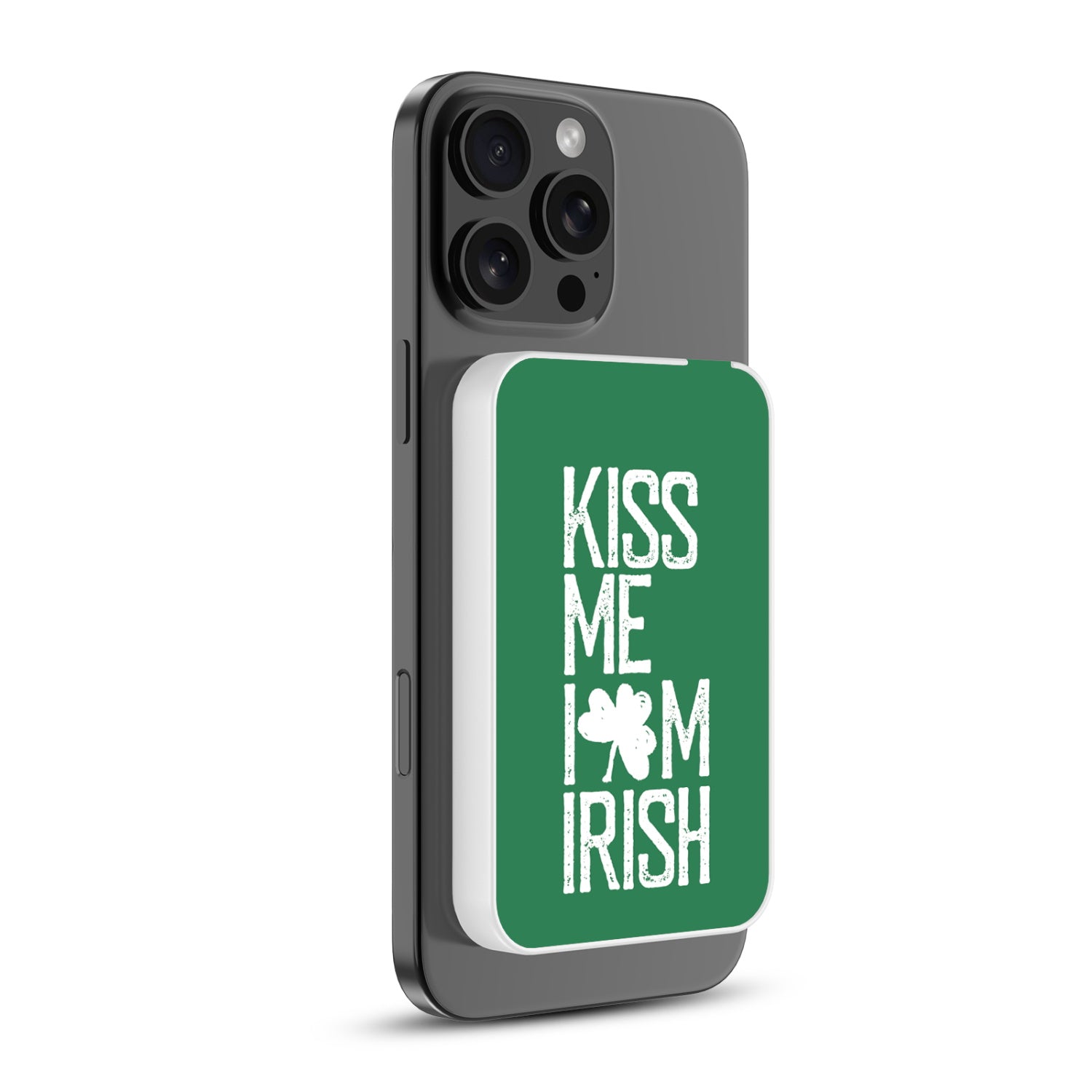 MyBat Design Lab 5000mAh Magnetic Wireless Power Bank - White - Kiss Me I'm Irish - MPBBAT132-WH-465-2.jpg