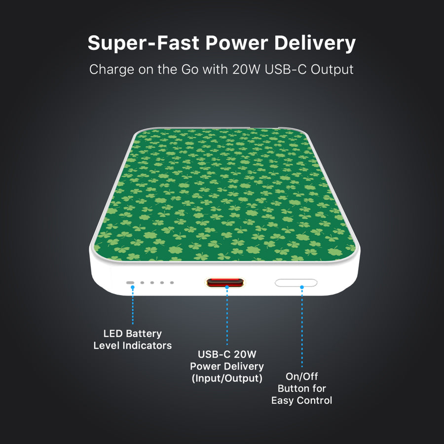 MyBat Design Lab 5000mAh Magnetic Wireless Power Bank - White - Lucky Clover - MPBBAT132-WH-466-7.jpg
