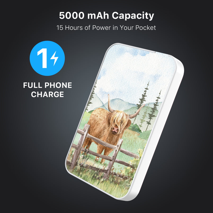 MyBat Design Lab 5000mAh Magnetic Wireless Power Bank - White - Highland Cow - MPBBAT132-WH-470-8.jpg