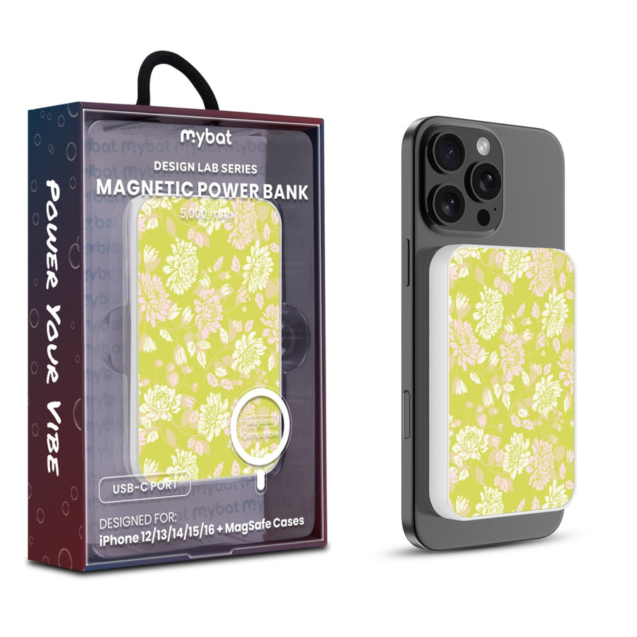 MyBat Design Lab 5000mAh Magnetic Wireless Power Bank - White - Green Thumb