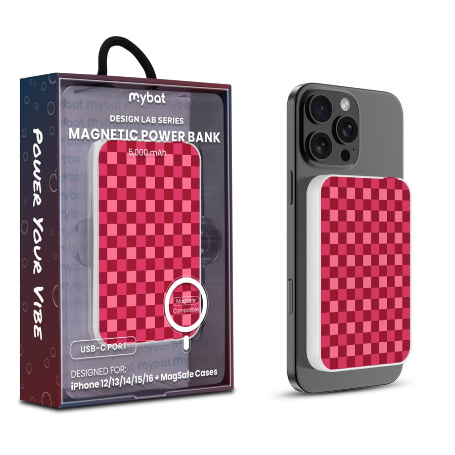 MyBat Design Lab 5000mAh Magnetic Wireless Power Bank - White - Raspberry Check