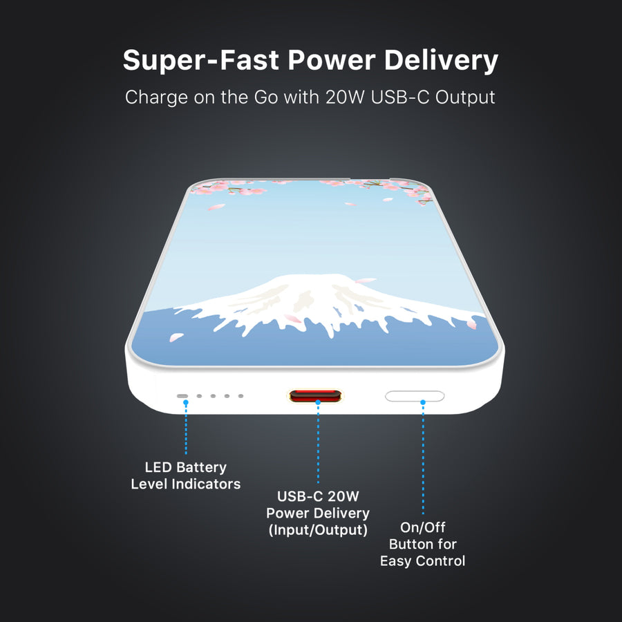 MyBat Design Lab 5000mAh Magnetic Wireless Power Bank - White - Fuji Blossoms - MPBBAT132-WH-492-7.jpg