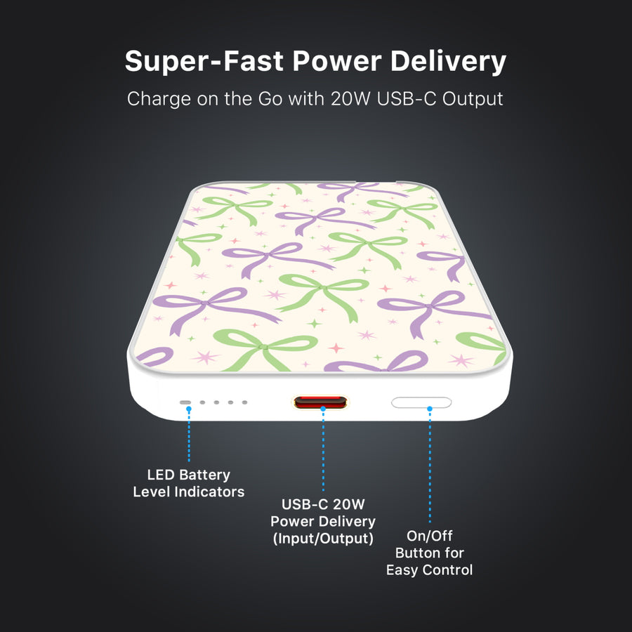 MyBat Design Lab 5000mAh Magnetic Wireless Power Bank - White - Blooming Bows - MPBBAT132-WH-493-7.jpg