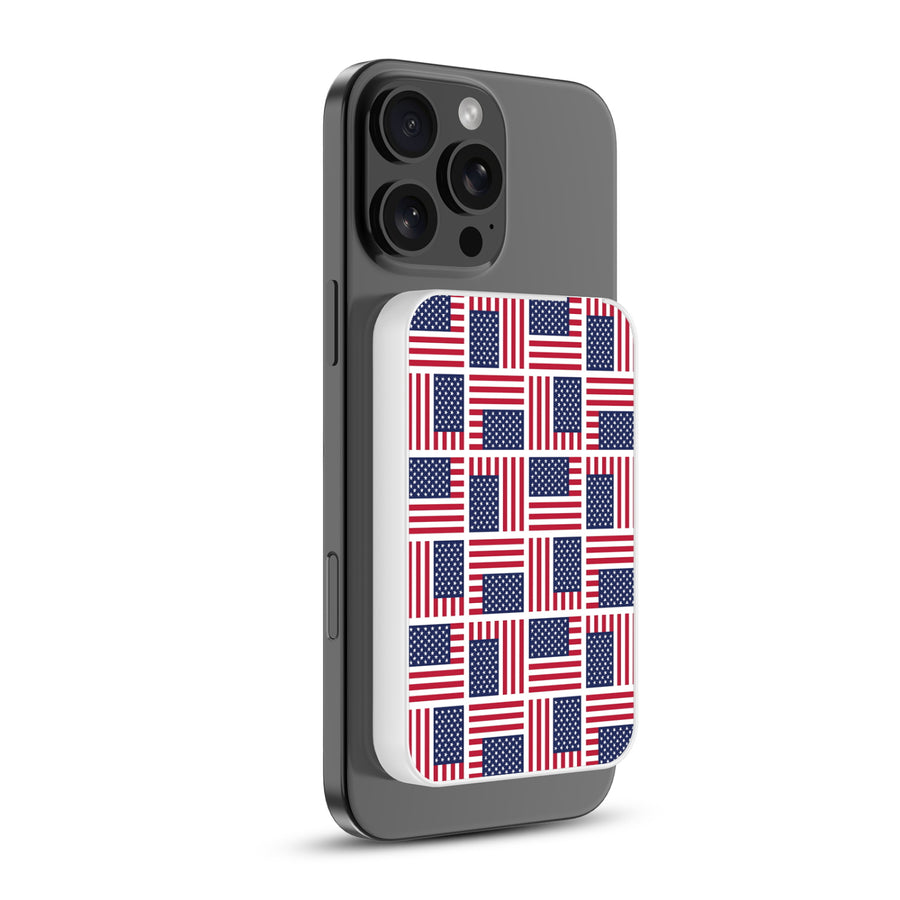 MyBat Design Lab 5000mAh Magnetic Wireless Power Bank - White – Flag Patchwork - MPBBAT132-WH-519-1.JPG