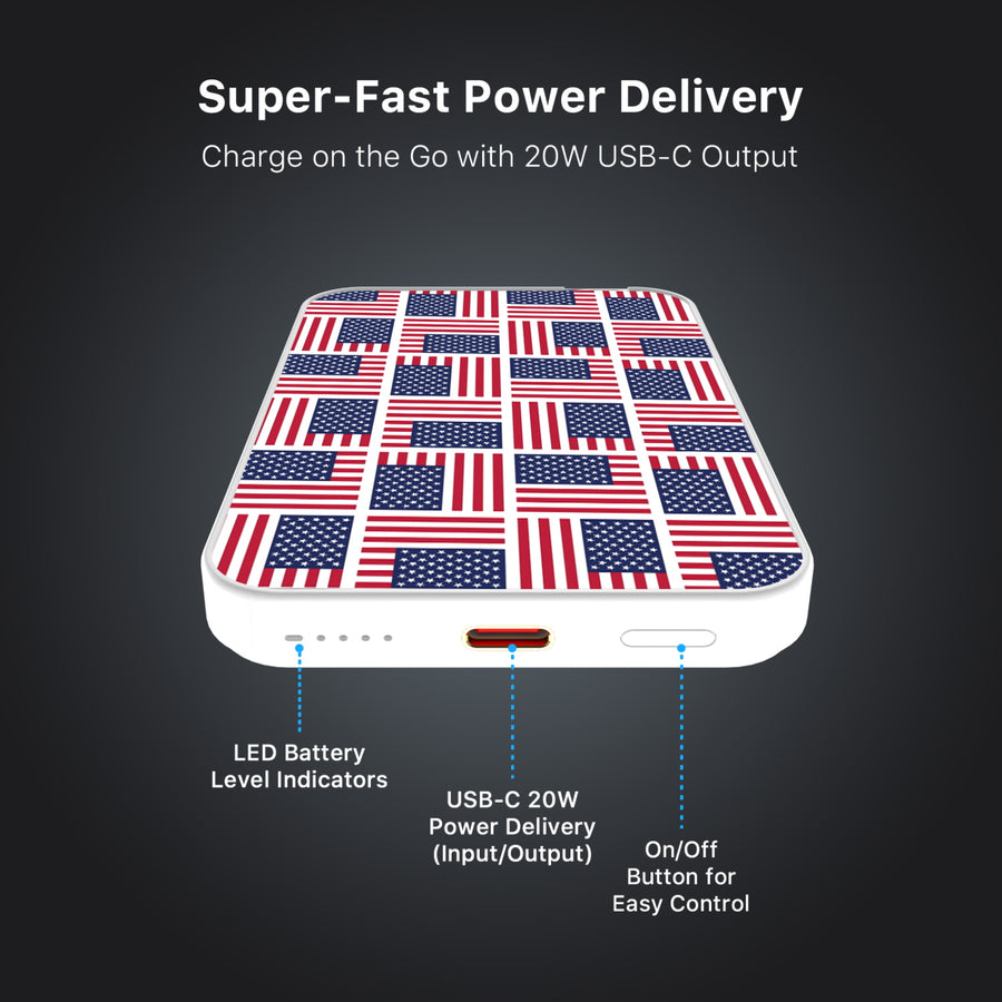 MyBat Design Lab 5000mAh Magnetic Wireless Power Bank - White – Flag Patchwork - MPBBAT132-WH-519-6.JPG