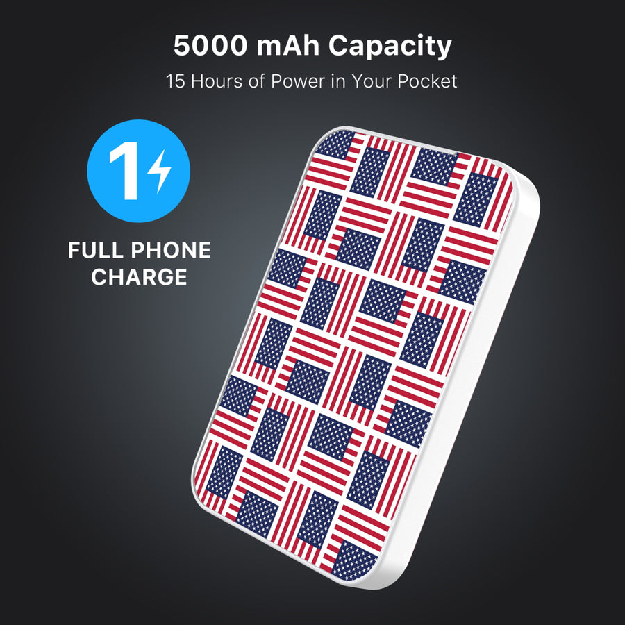 MyBat Design Lab 5000mAh Magnetic Wireless Power Bank - White – Flag Patchwork - MPBBAT132-WH-519-7.JPG