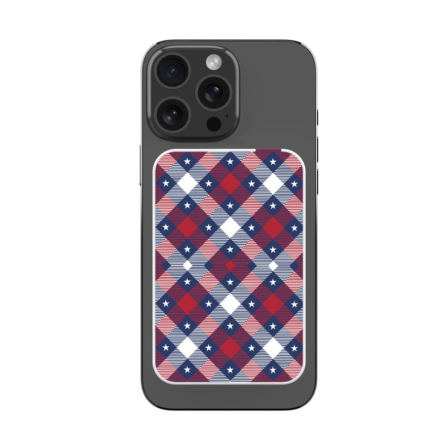 MyBat Design Lab 5000mAh Magnetic Wireless Power Bank - White – Americana Plaid - MPBBAT132-WH-523-2.JPG