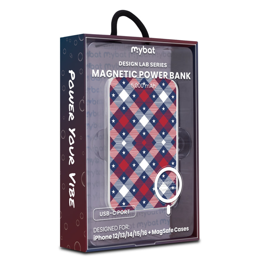 MyBat Design Lab 5000mAh Magnetic Wireless Power Bank - White – Americana Plaid - MPBBAT132-WH-523-20.JPG