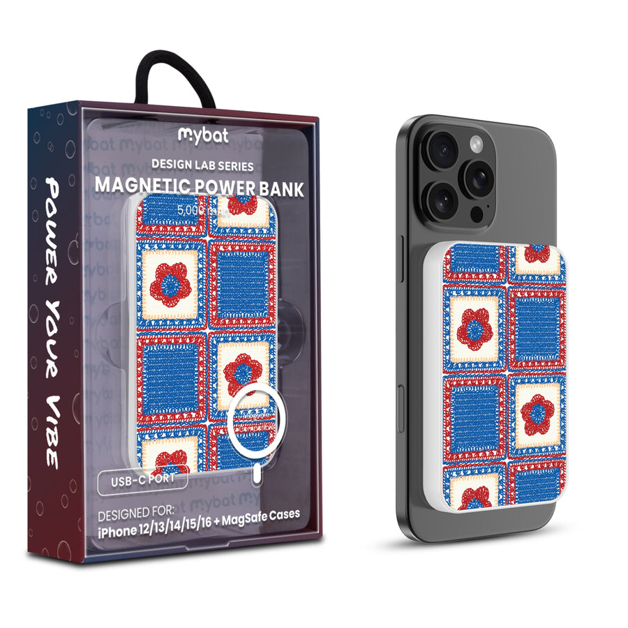 MyBat Design Lab 5000mAh Magnetic Wireless Power Bank - White – All American Quilt - MPBBAT132-WH-524.JPG