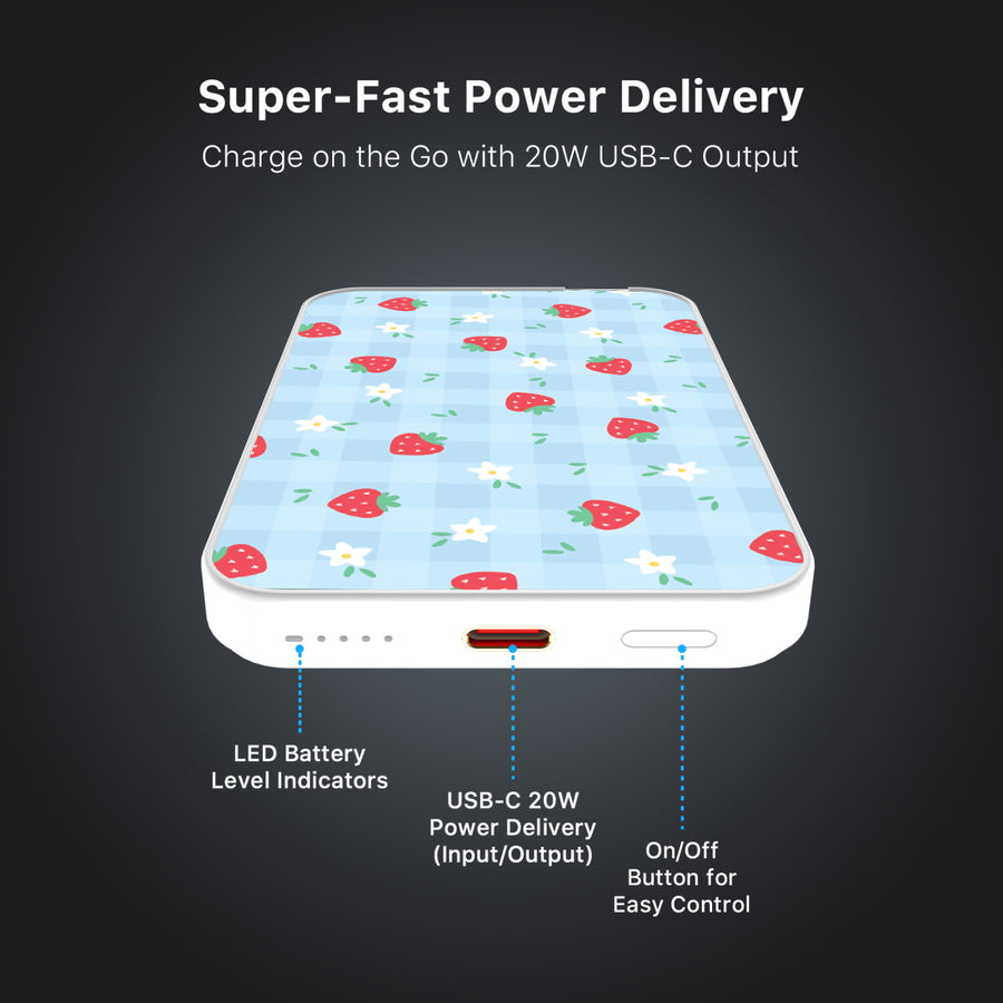MyBat Design Lab 5000mAh Magnetic Wireless Power Bank - White – Sweet Strawberry - MPBBAT132-WH-525-6.JPG