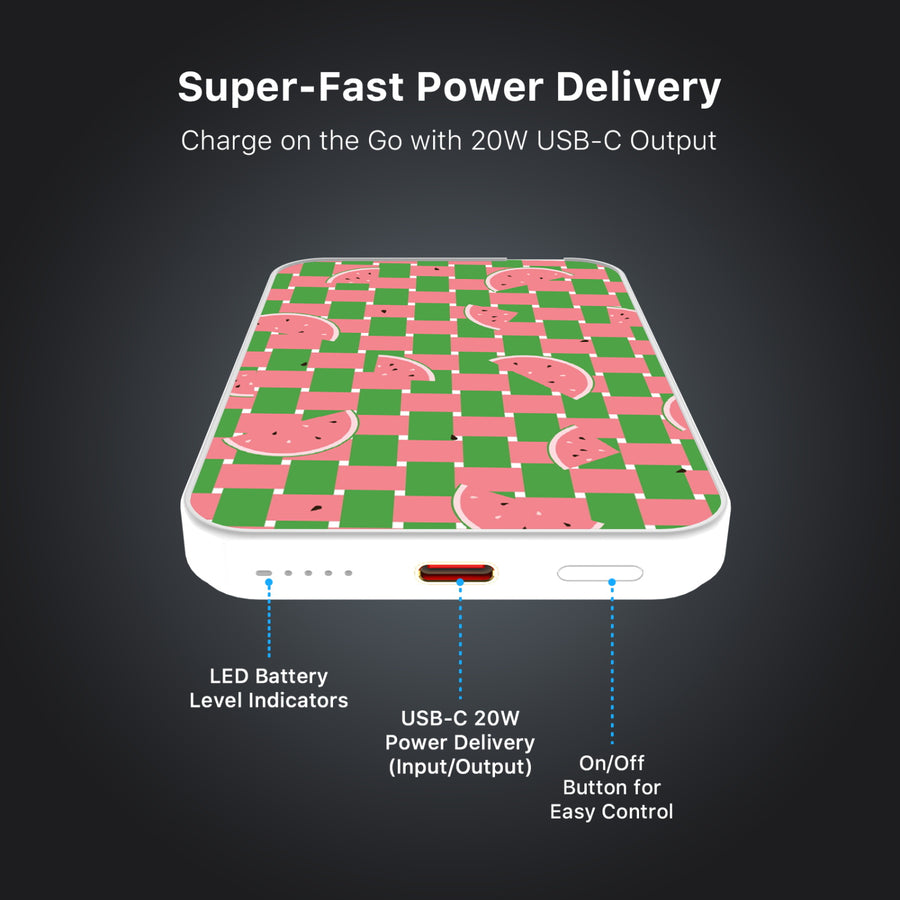 MyBat Design Lab 5000mAh Magnetic Wireless Power Bank - White – Watermelon Patch - MPBBAT132-WH-533-6.JPG
