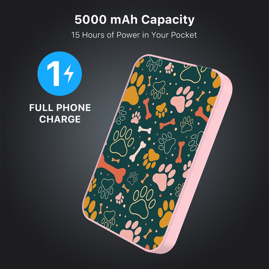 MyBat Design Lab 5000mAh Magnetic Wireless Power Bank - Pink - Paw Prints & Bones - MPBBAT133-PK-003-8.jpg
