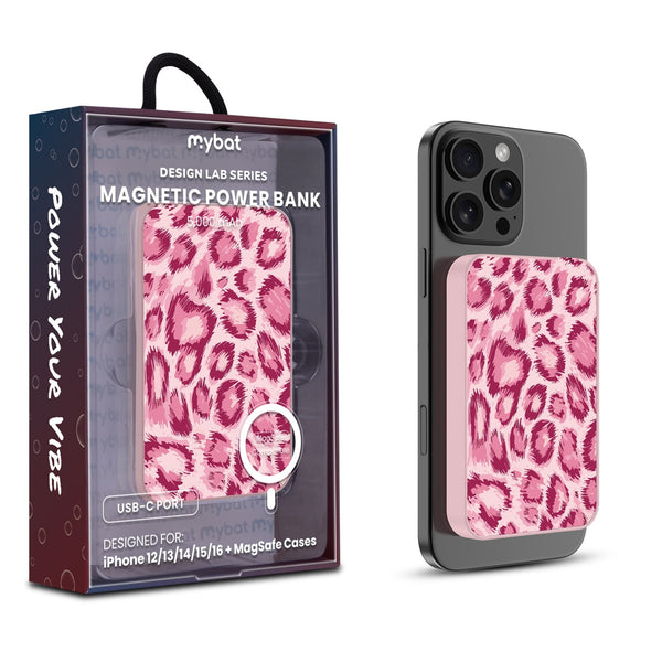MyBat Design Lab 5000mAh Magnetic Wireless Power Bank - Pink - Pink Leopard Print - MPBBAT133-PK-007-1.jpg
