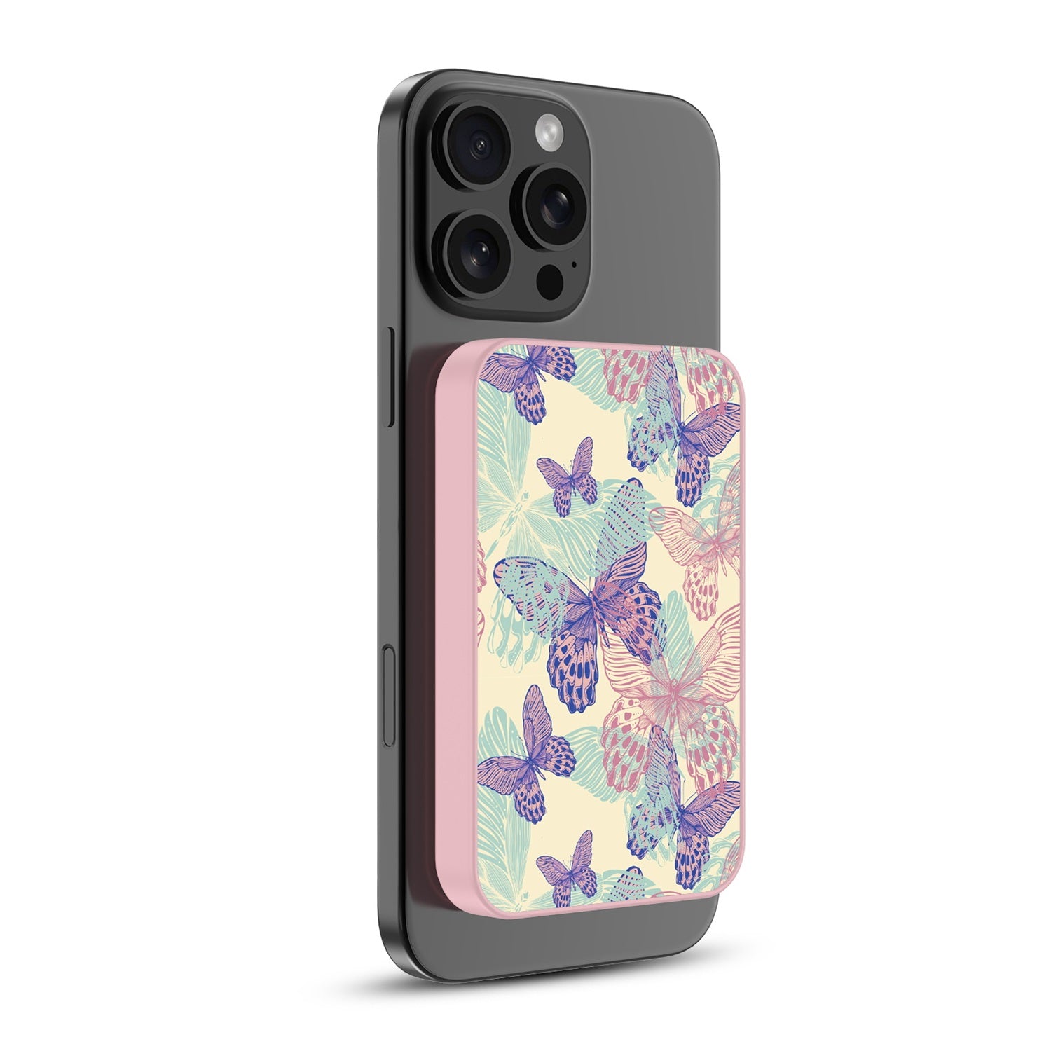 MyBat Design Lab 5000mAh Magnetic Wireless Power Bank - Pink - Butterflies - MPBBAT133-PK-019-2.jpg